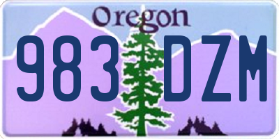 OR license plate 983DZM