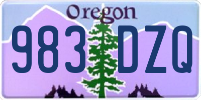 OR license plate 983DZQ