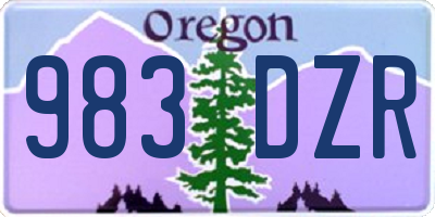 OR license plate 983DZR