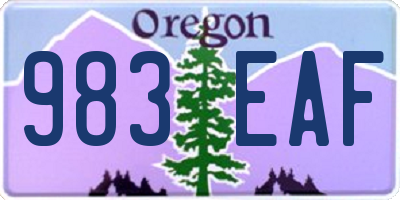OR license plate 983EAF