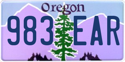 OR license plate 983EAR