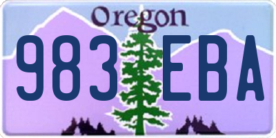 OR license plate 983EBA