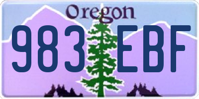 OR license plate 983EBF