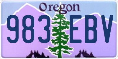 OR license plate 983EBV