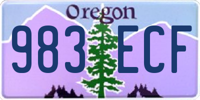 OR license plate 983ECF