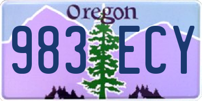 OR license plate 983ECY