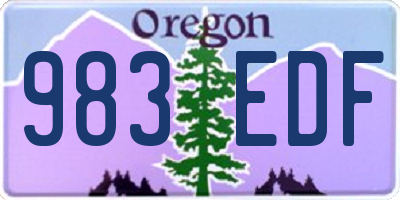 OR license plate 983EDF