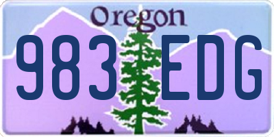OR license plate 983EDG