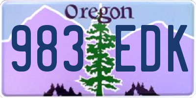 OR license plate 983EDK