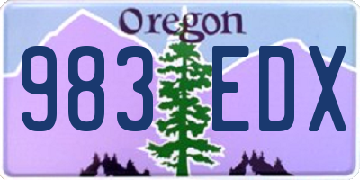 OR license plate 983EDX