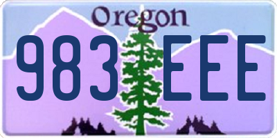 OR license plate 983EEE