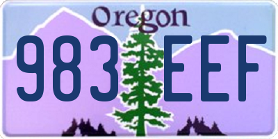 OR license plate 983EEF