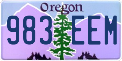 OR license plate 983EEM