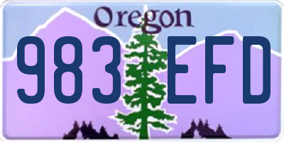 OR license plate 983EFD