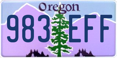 OR license plate 983EFF