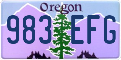 OR license plate 983EFG