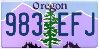 OR license plate 983EFJ