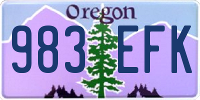 OR license plate 983EFK