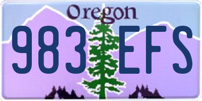OR license plate 983EFS