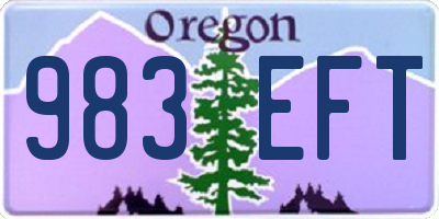 OR license plate 983EFT