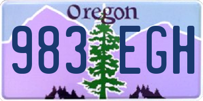 OR license plate 983EGH