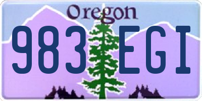 OR license plate 983EGI
