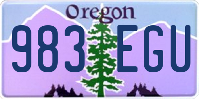 OR license plate 983EGU