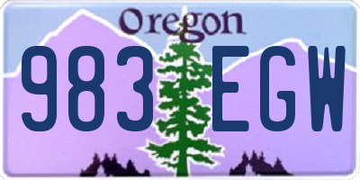 OR license plate 983EGW