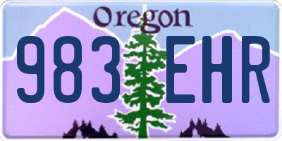 OR license plate 983EHR