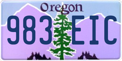 OR license plate 983EIC