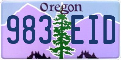 OR license plate 983EID