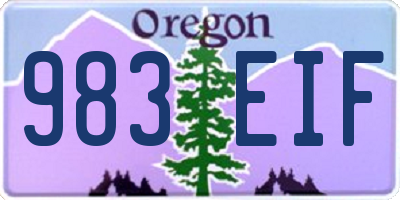 OR license plate 983EIF