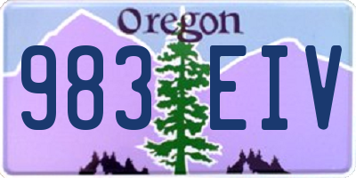 OR license plate 983EIV