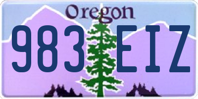 OR license plate 983EIZ