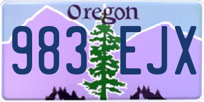 OR license plate 983EJX