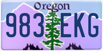OR license plate 983EKG