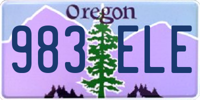 OR license plate 983ELE