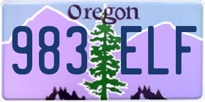 OR license plate 983ELF