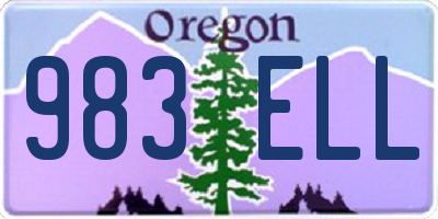OR license plate 983ELL