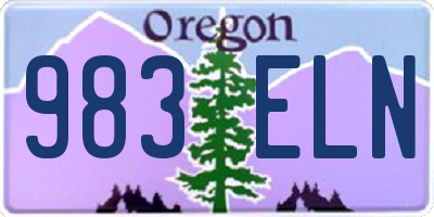 OR license plate 983ELN