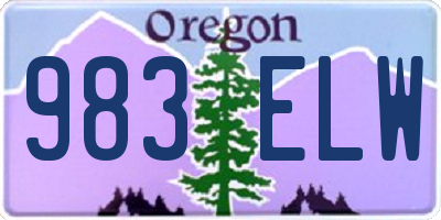 OR license plate 983ELW