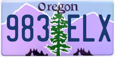OR license plate 983ELX