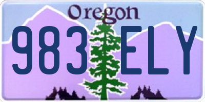 OR license plate 983ELY