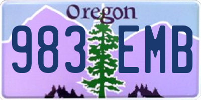 OR license plate 983EMB