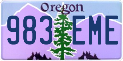 OR license plate 983EME