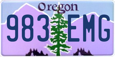 OR license plate 983EMG