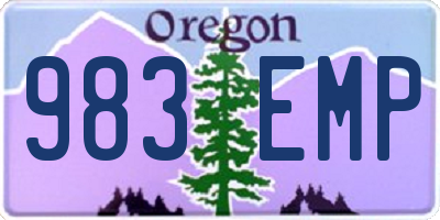 OR license plate 983EMP