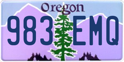 OR license plate 983EMQ