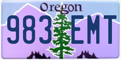 OR license plate 983EMT