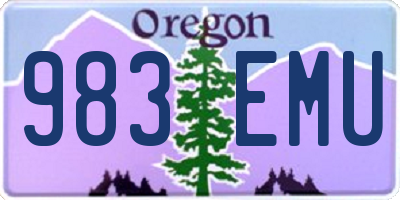 OR license plate 983EMU